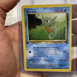 Horsea 49/62 1st Edition Fossil Common Pokemon TCG Card Nintendo NM/MT Vintage - Image 1