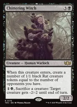 Chittering Witch Commander: Tarkir: Dragonstorm Regular 175 Black MTG - Image 1