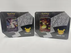 Pokemon TCG Celebrations Big Tin Set Lance's Charizard Dark Sylveon V - Image 1