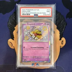 PSA 9 MINT 2024 Pokemon Paldean Fates GREAVARD #070 Sticker Collection - Image 2