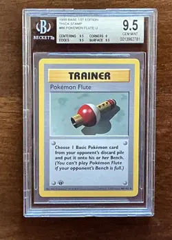 1999 Pokemon Pokemon Flute Base Set 1st Edition Holo Rare 086/102 BGS 9.5 - Image 1
