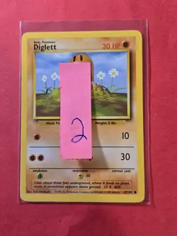 1999 Pokemon Base Unlimited #47 Diglett, C, NF/H, cd2 - Image 3