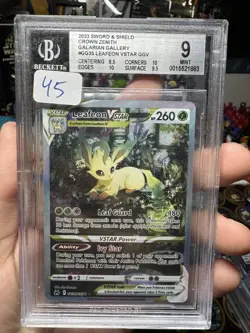 2023 Pokemon Leafeon VSTAR GG35/GG70 Crown Zenith Galarian Gallery Holo BGS MT 9 - Image 1