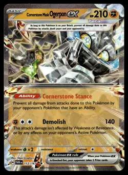 CORNERSTONE MASK OGERPON EX 112/167 DOUBLE RARE TWILIGHT MASQUERADE POKEMON - Image 1