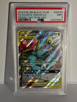 Celebi & Venusaur GX #SM167 Pokemon Tag Team Promo PSA 9 - Image 1