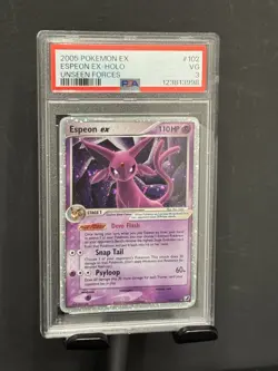 2005 Pokemon Unseen Forces Espeon EX #102/115 Holo Ultra Rare Hologram PSA 3 - Image 1