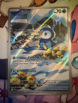 Piplup 098/094 Illustration Rare Pokemon Card Phantasmal Flames Full Art Holo NM - Image 1