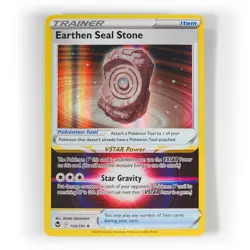 Pokemon - Earthen Seal Stone Holo - 154/195 - SWSH Silver Tempest - Trainer Card - Image 1