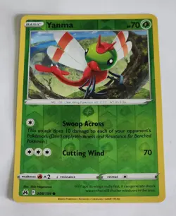 Yanma 008/159 Reverse Holo Crown Zenith SWSH Pokemon TCG Card 2023 - Image 1