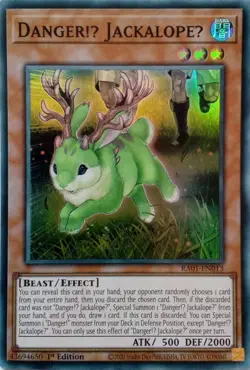 RA01-EN013 DANGER!U JACKALOPEU SUPER RARE 1ST EDITION YuGiOh CARD - Image 1