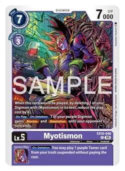Digimon Ex10 Sinister Order Myotismon Ex10-048 Rare Card - Image 1