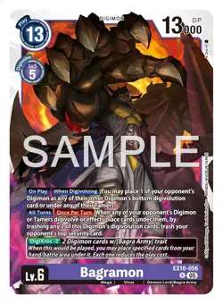 Digimon Ex10 Sinister Order Bagramon Ex10-056 Rare Card - Image 1
