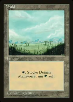 Mtg Misprint Plains Forest Wald German Black Border Revised Basic Land Error - Image 1