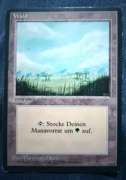 Mtg Misprint Plains Forest Wald German Black Border Revised Basic Land Error - Image 2