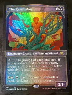 The Raven Man TEXTURED FOIL , Dominaria United , NM, MTG, FREE SHIPPING - Image 1