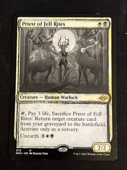1x Priest Of Fell Rites (372) Showcase Modern Horizons 2 LP MTG Magic x1 MKE - Image 1