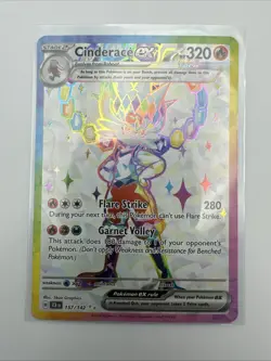 Cinderace ex 157/142 Stellar Crown Full Art Ultra Rare Holo Pokemon Card NM - Image 3