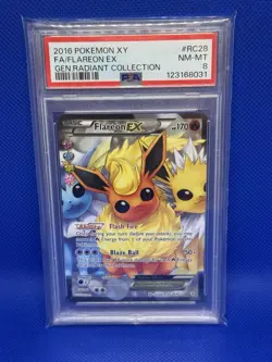 Pokemon 2016 Flareon EX Full Art RC28/32 Generations Radiant Collection PSA 8 - Image 1