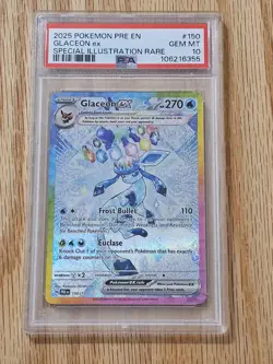 2025 POKEMON PRE EN-PRISMATIC EVOLUTIONS #150 GLACEON EX PSA 10 - Image 1