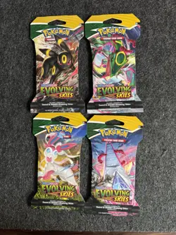 🔥Pokemon Evolving Skies Sleeved Booster Packs Complete Full Art Set - 4 Packs🔥 - Image 1