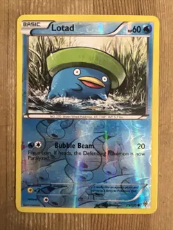 Pokemon TCG Lotad Black and White Plasma Storm 29/135 Reverse Holo Common LP - Image 1