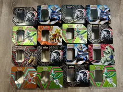 Lot Of 16 Empty Pokemon Tins! - Tyranitar, Emploleon, Rotom, Gallade, Giratina V - Image 1