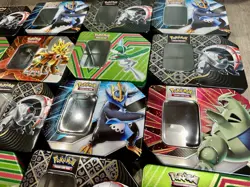 Lot Of 16 Empty Pokemon Tins! - Tyranitar, Emploleon, Rotom, Gallade, Giratina V - Image 2