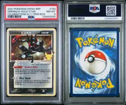 2021 Pokemon Celebrations SWSH BSP 144 Greninja Gold Star Holo PSA 8 NM Rare - Image 3