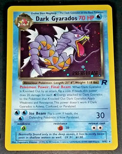 POKEMON TEAM ROCKET - DARK GYARADOS HOLO - WOTC PROMO 8/82 (PRERELEASE) - EX/NM - Image 1