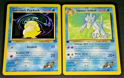1ST EDITION POKEMON GYM CHALLENGE "SABRINA" NON HOLO LOT - SABRINA'S GOLDUCK + 4 - Image 2