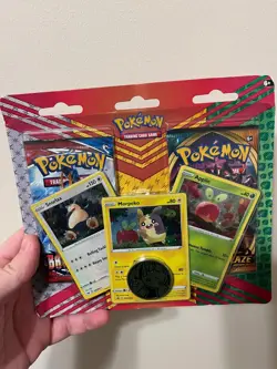 POKEMON TCG Blister 2 booster packs, Morpeko, Snorlax, Applin foil cards, 1 coin - Image 1