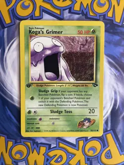 Pokemon Card - Gym Challenge 78/132 - KOGA'S GRIMER (common) **1st Edition** NM - Image 1