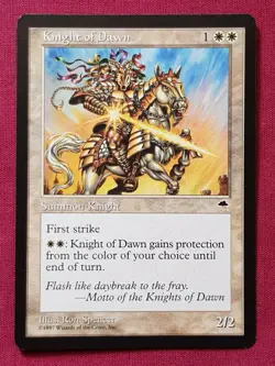 Magic The Gathering TEMPEST KNIGHT OF DAWN white card MTG - Image 1