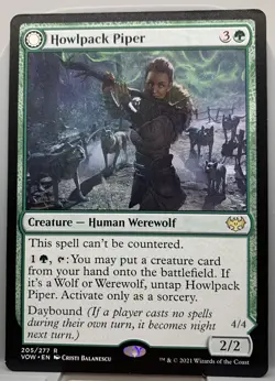 Howlpack Piper Wildsong Howler - VOW NM - Green Rare Human Werewolf - MTG - Image 1
