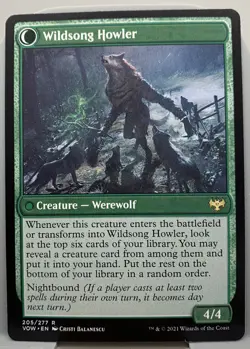 Howlpack Piper Wildsong Howler - VOW NM - Green Rare Human Werewolf - MTG - Image 2