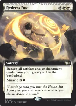 MTG Redress Fate (Extended Art) Normal NM Commander: Duskmourn: House of Horror - Image 1