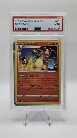 Charizard : Pokemon : McDonald's Promo 2025 M24 EN : 001/015 : PSA 9 MINT - Image 1
