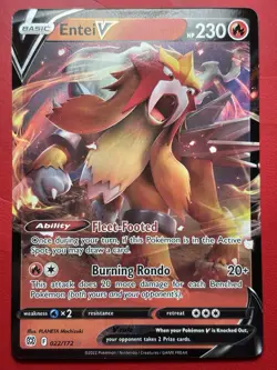 Entei V 022/172 Ultra Rare Holo SWSH09: Brilliant Stars NM Pokemon - Image 1