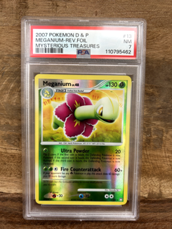 Pokemon TCG 2007 mysterious treasures meganium reverse holo #13 PSA 7 - Image 1