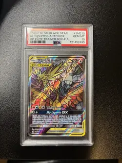 Pokemon Hidden Fates #SM210 Moltres, Zapdos, Articuno PSA 10 GX Black Star Promo - Image 1