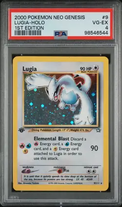 2000 POKEMON NEO GENESIS 1ST ED #9 LUGIA-HOLO PSA 4 - Image 1
