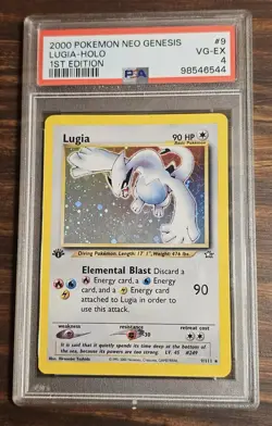 2000 POKEMON NEO GENESIS 1ST ED #9 LUGIA-HOLO PSA 4 - Image 3