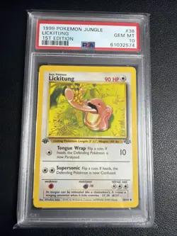 1999 POKEMON JUNGLE 1ST ED #38 LICKITUNG PSA 10 - Image 1