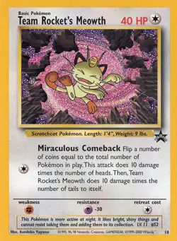 Team Rockets Meowth #18 - Black Star Promo WOTC Pokemon TCG - Image 1
