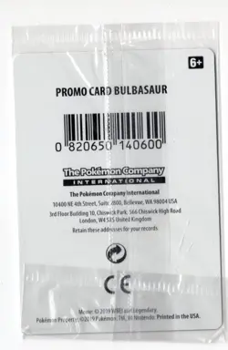 SEALED Pokemon Sun And Moon Black Star Promo BULBASAUR SM198 Holo 2019 MINT - Image 2