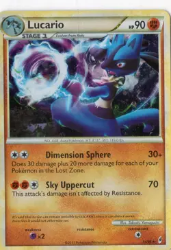 Lucario #14/95 Call of Legends Pokemon Holo Rare LP - Image 1