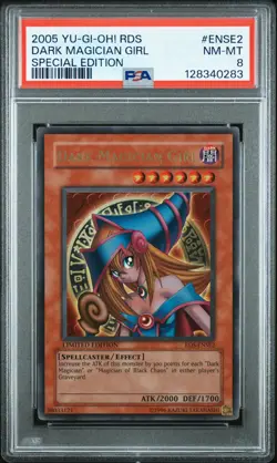 2005 YU-GI-OH! RISE OF DESTINY: SPECIAL ED #ENSE2 DARK MAGICIAN GIRL PSA 8 - Image 1