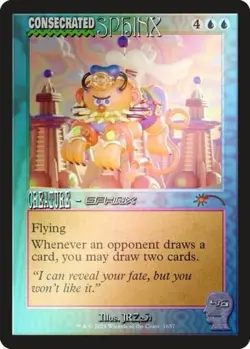 Consecrated Sphinx (1657) (Rainbow Foil) -Foil Damaged / Poor MTG Secret Lair - Image 1
