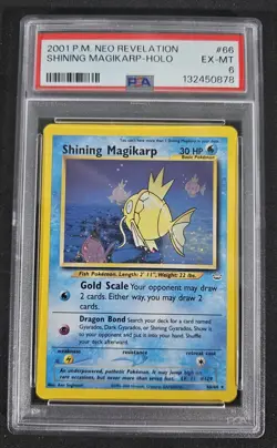 Shining Magikarp Neo Revelation 66/64 Holo Pokemon Card PSA 6 - Image 1