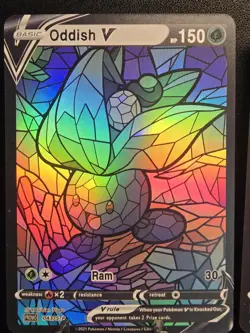 Oddish, Gloom, & Vileplume CUSTOM Stained Glass Holo Cards -Dissplay Only - Image 2
